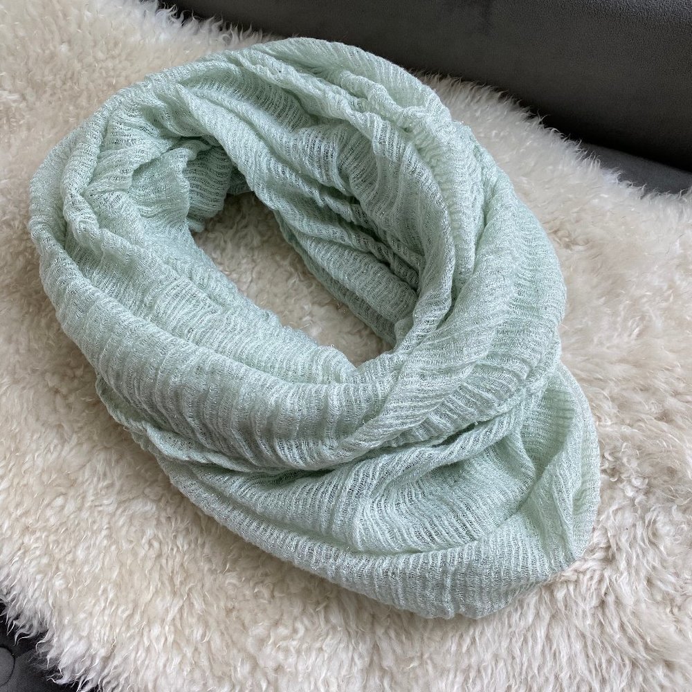 Simonetta Mint Shimmer Infinity Scarf